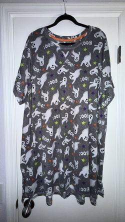 Way To Celebrate Gray “BOO!” Ghost Halloween Nightgown - Woman’s Size 3X