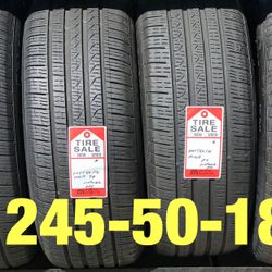4 used tires 245/50/18 Pirelli RFT 