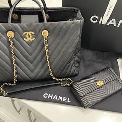 Large Shopping 30 Cm Ve/Black And L-Gusset Flap