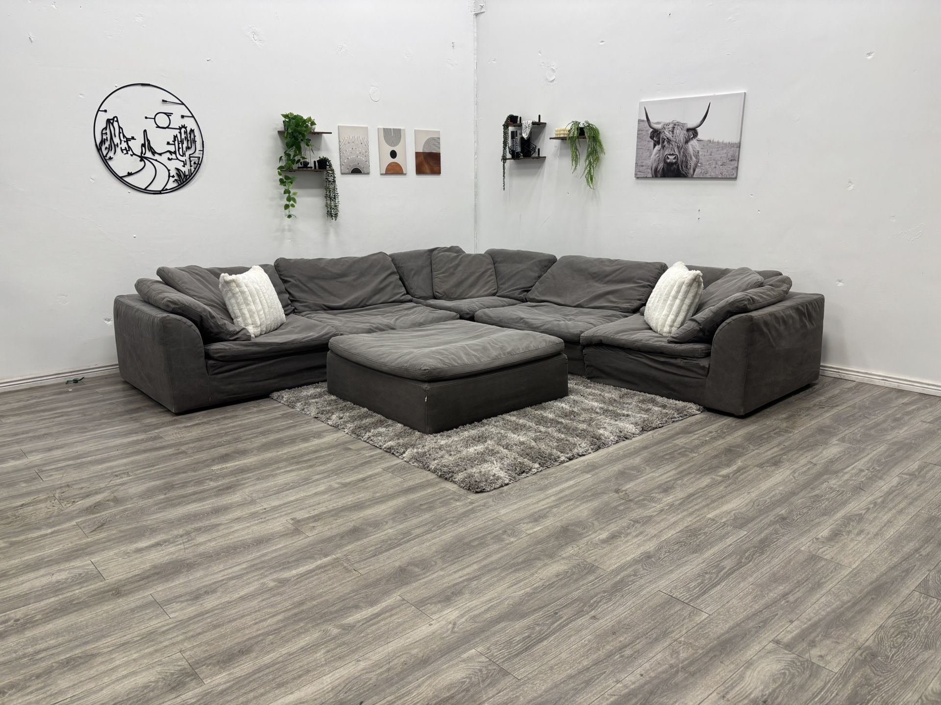 Gray Sectional Cloud Couch - Free Delivery