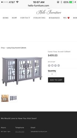 New Lacey Gray Mirrored Cabinet