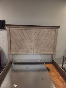 Bed frame with drawers and mirror
