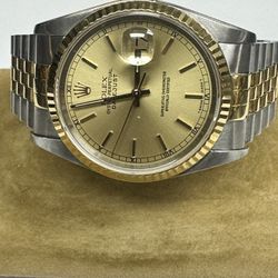 Rolex 36mm Datejust Two Tone Jubilee W Box 