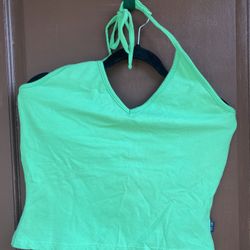 Route 66 Green Halter Top XL.