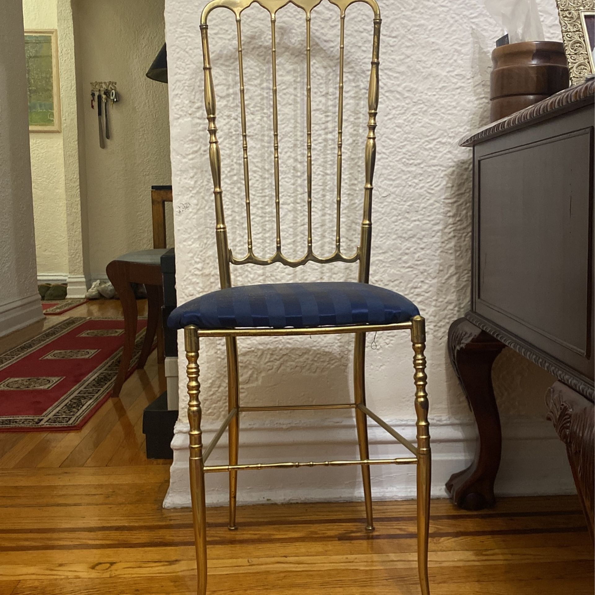 Chair Solid Brass 42 Inches Tall, 15 Inches Width, 14 Inches Depth