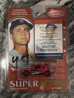 Carl Yastrzemski 1:64 Diecast Car LE White Rose 1/5000 Signed NIB Vintage