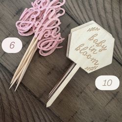 Oh Baby, Baby In Bloom Cupcake Toppers