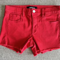 Scarlet Red EXPRESS Mid Rise Shorts