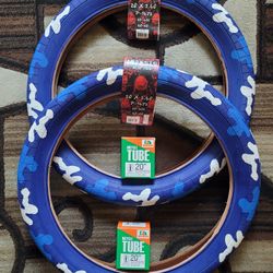 NEW Bicycle Bmx Tires 20" Blue Camo