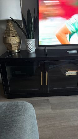 TV Stand w lights and cabinets