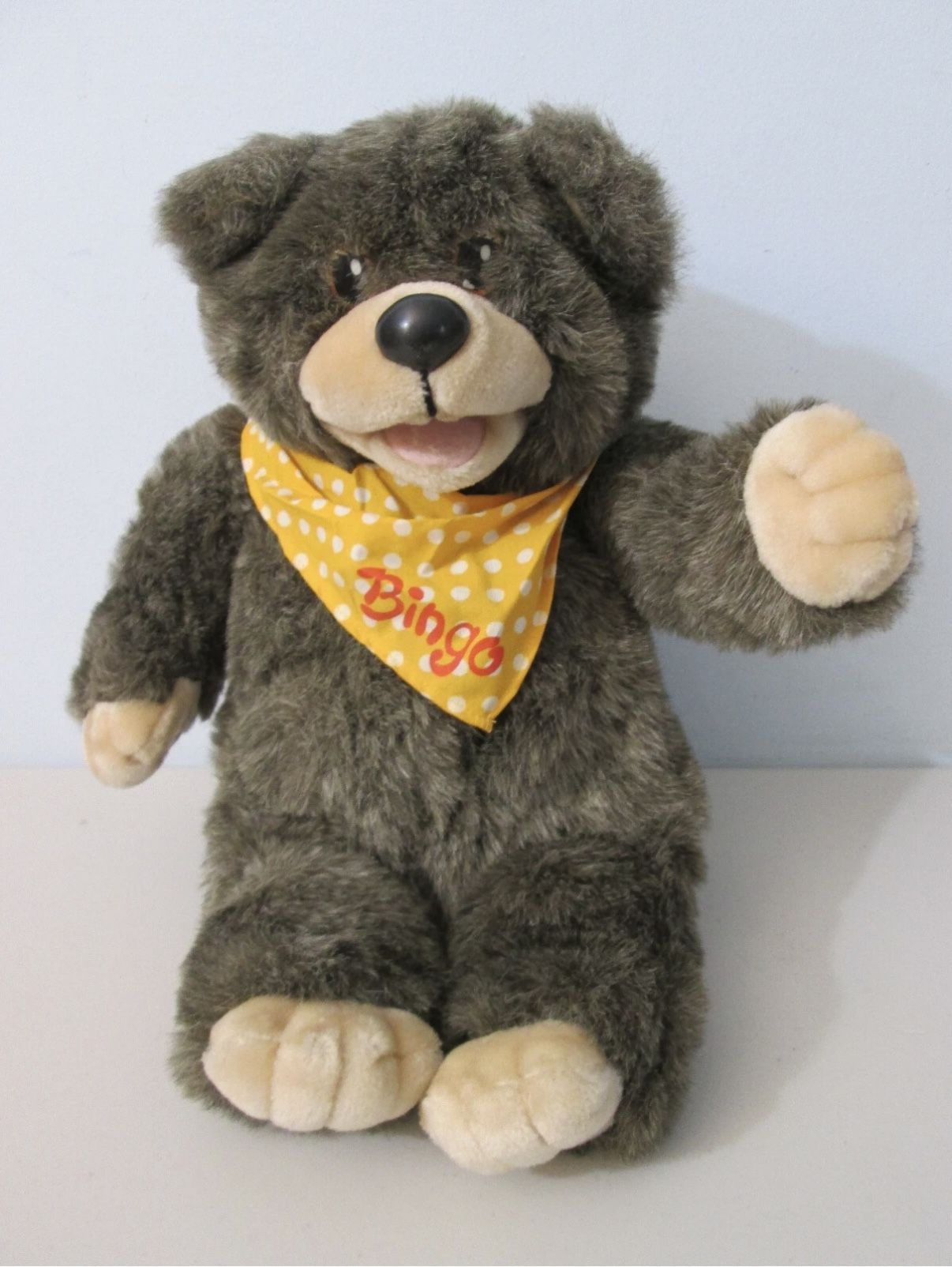 Hasbro Softies Bingo Bear Talking Bear Puppet Plush Vintage 1986 Tested & Works