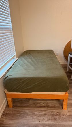 Twin mattress and bed frame