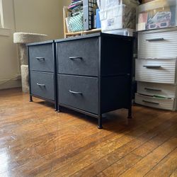 Black 2-Drawer Nightstand / Small Dresser – Like New
