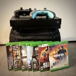 200$$$ Xbox OneX 1T TWO Rechargeable Controllers  And Games