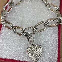 Pulsera Stainlend Piedras Joyería Antigua 