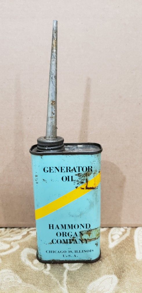 Vintage HAMMOND ORGAN COMPANY Generator Oiler with Lead Top - Advertising