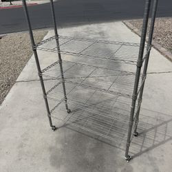 Rolling Stand Organizer 4 Tier Wire Metal Rack Shelves 
