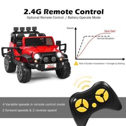 2-Seater Ride on Truck, 12V Battery Powered Electric Vehicle Toy w/Remote Control