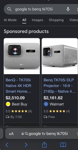 Projector google tv benq tk705i