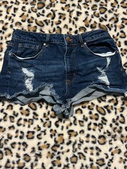 Dark Wash Distressed Denim Jean Shorts. Size 29 Medium