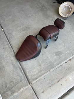 Indian Scout bobber front and rear seat