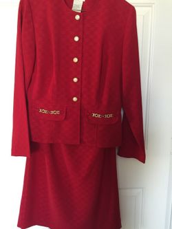 Koret red business suit, size 6
