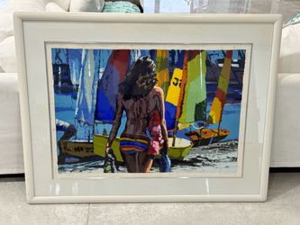 Howard Behrens ‘Summer Sails / Lisa’ Signed Serigraph 13/275 w/ COA – Large Framed