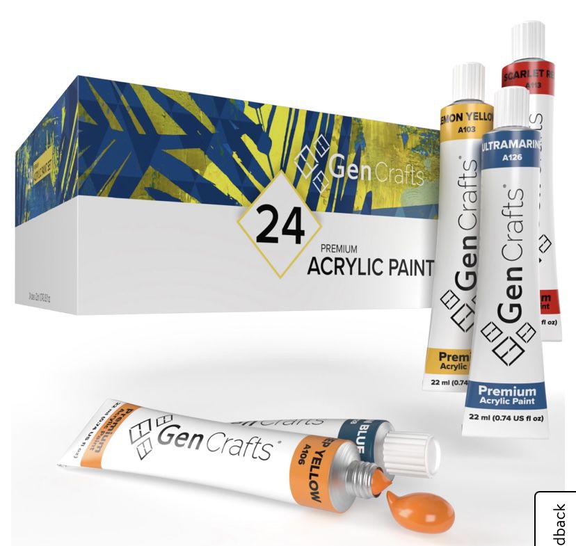 Brand New Set Of 24 Acrylic Paint Tubes 