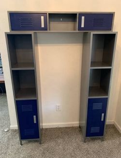 Pottery Barn PB Teen 2 piece metal shelving / storage locker set