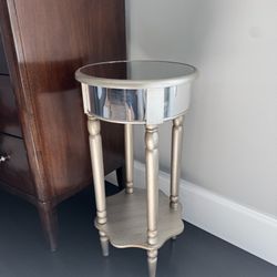 Mirrored and silver side table! $35