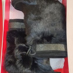 COACH Boots, Rabbit Fur Boots, Women's Boots Size 6.5 B