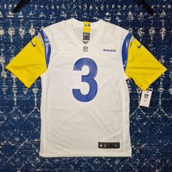 camiseta de fútbol Nike Los Angeles Rams Cam Akers Away para hombre.