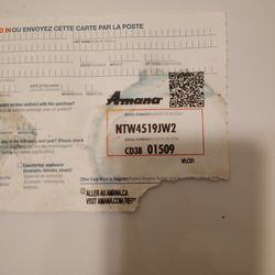 Amana Washing Machine 