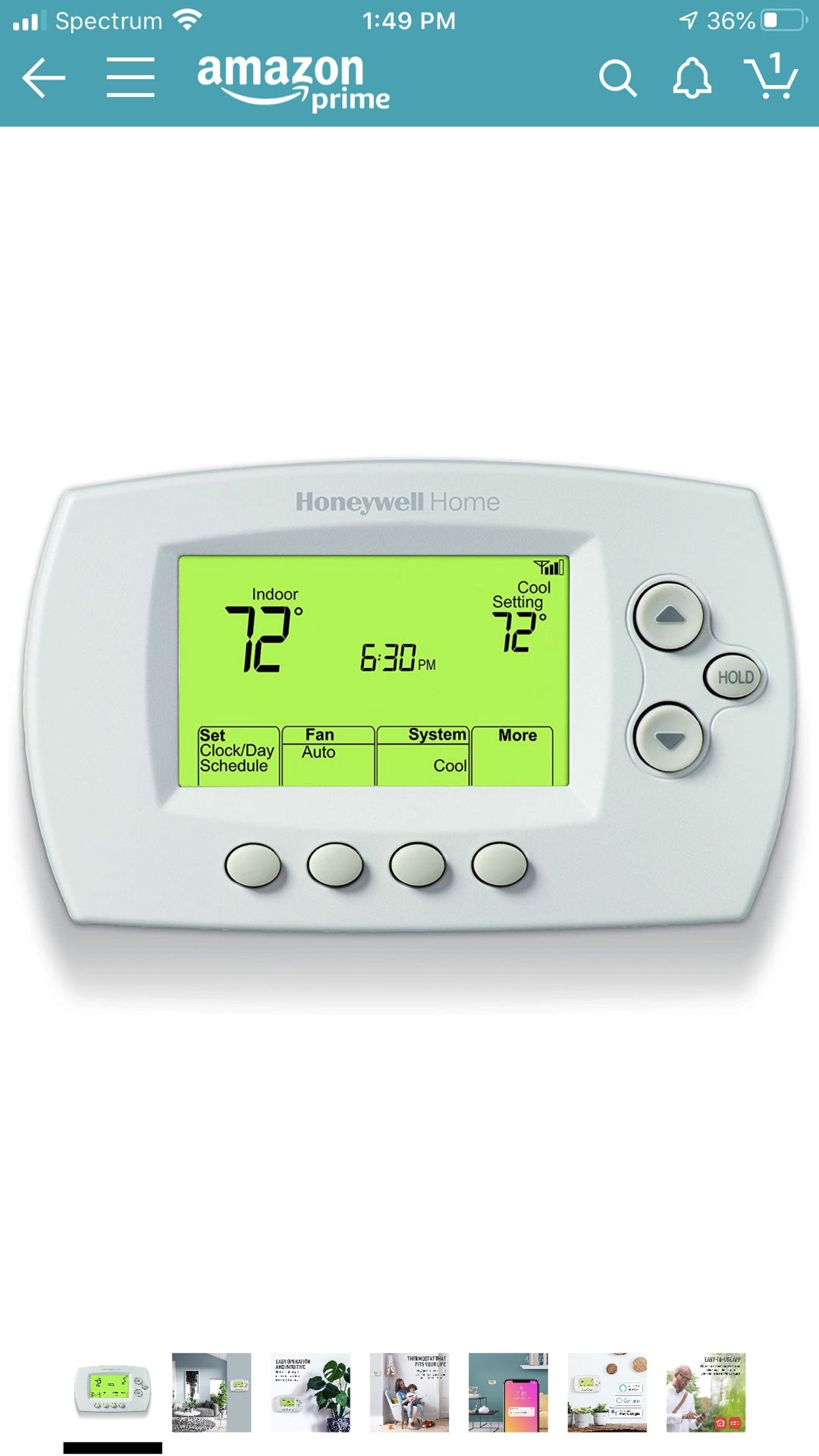 Honeywell Wifi enabled thermostat