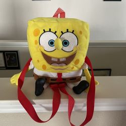 Sponge Bob Squarepants Bag Nickelodeon Red Straps Small Backpack Plush 2002