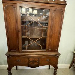 Vintage Colonial Revival China Cabinet – Solid Walnut