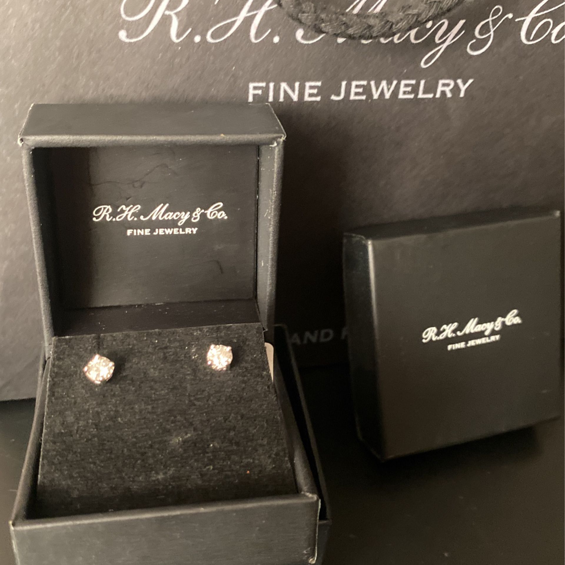 Genuine Diamonds And 14 Karat Gold Earrings From Macys 