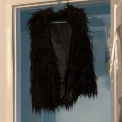 Hot & Delicious Faux Fur Vest Black With Pockets 