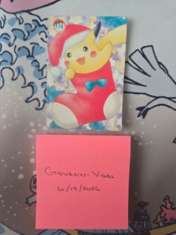 Pokemon Vintage Vending Holo Prism Sticker 342, 334 Raichu & Christmas Pikachu