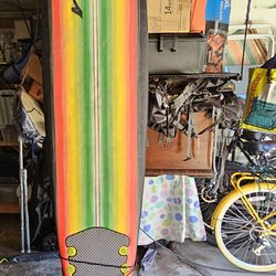 8ft Wavestorm Foam Surfboard With Leash,  Good Condition