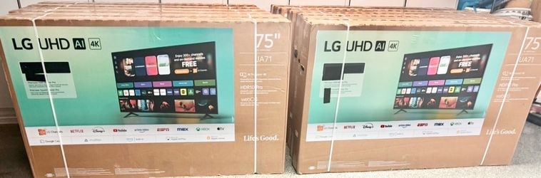 75 LG TV $55 down on Financing free delivery six month warranty