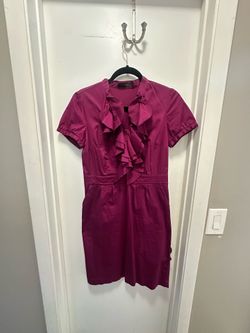 The Limited Women’s Ruffle Front Sheath Dress Size 6 Magenta Career Office