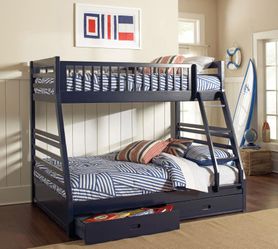 Navy Blue TWIN/ FULL BUNK BED/ Litera Individual/ Doble🔥🔥