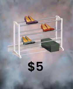 4-Tier Metal and Plastic Shoe Rack