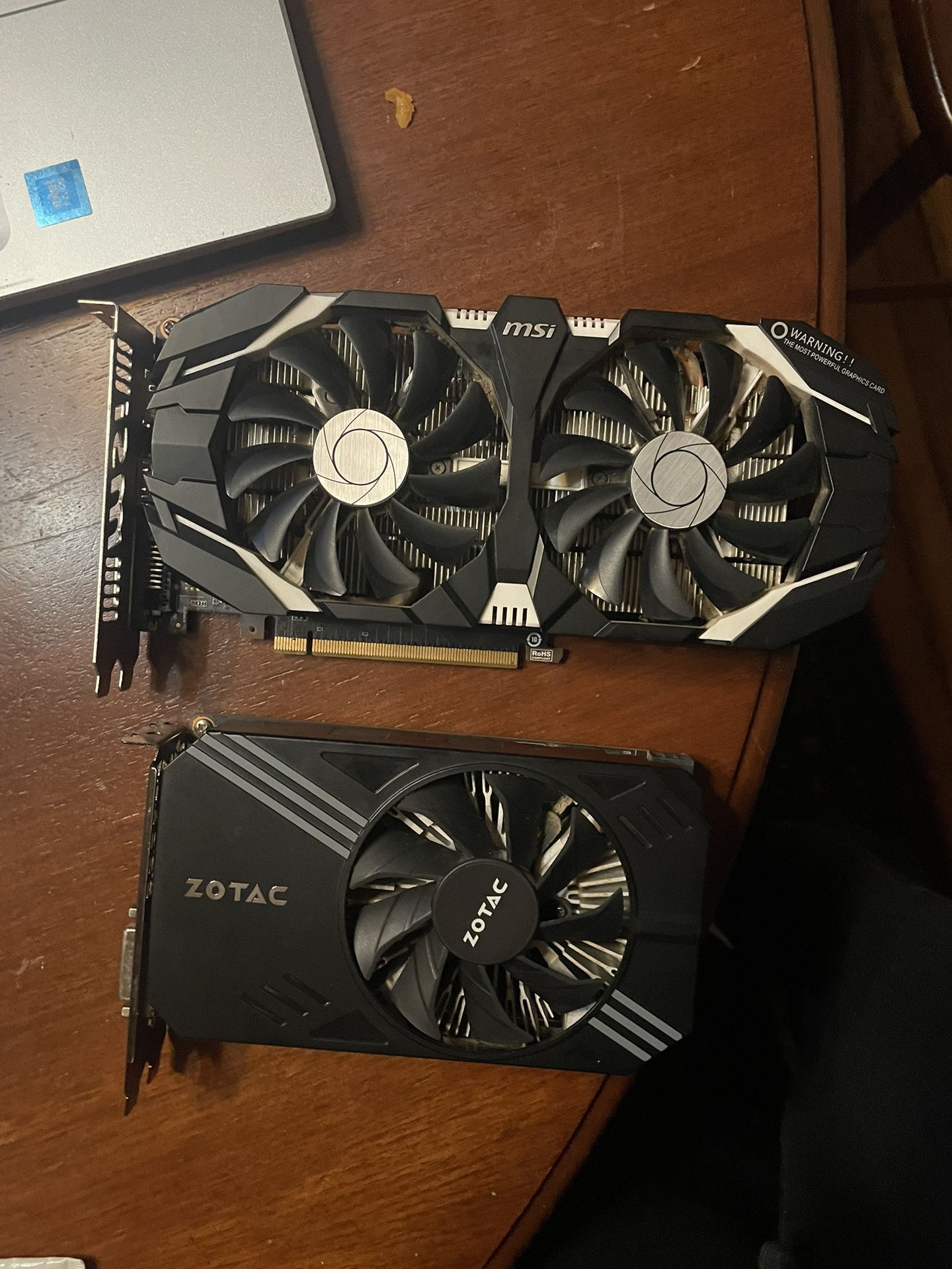 2 GeForce GTX 1060s One Is MSI The Other Is ZoTac