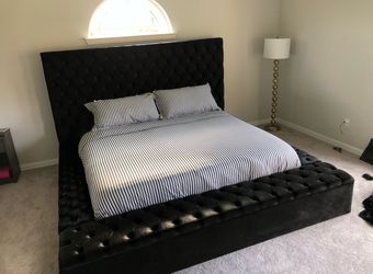 Black King Bed Frame w/ Storage