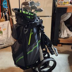 Like-New RBZ Speedlite golf club set with cart
