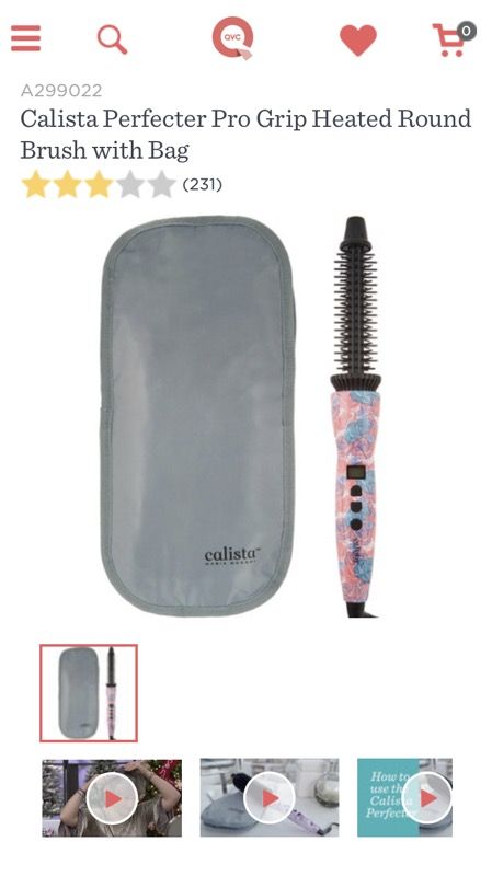 NIB “Calista Hair Perfecter” Pro Grip Heated Round Brush (3/4” barrel)