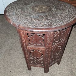 1960s Octagonal Inlaid Teak Coffee Side Table