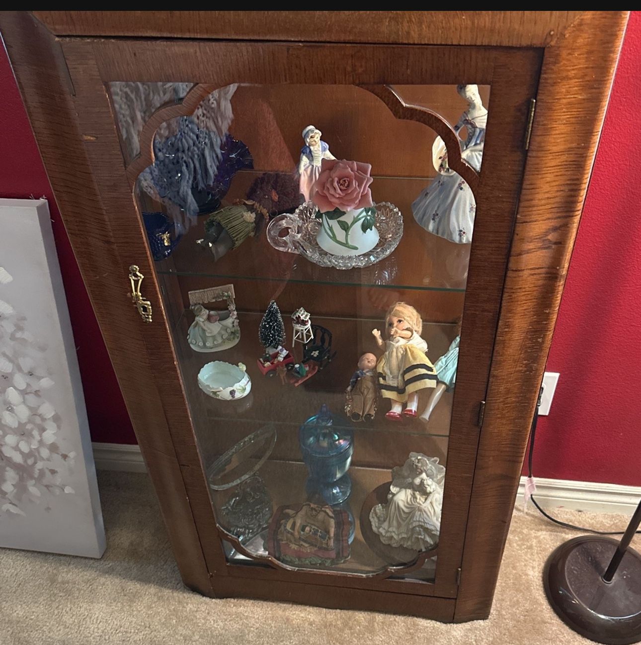 Antique Curio Cabinet Or Book Shelf
